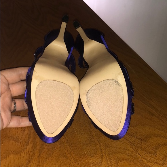 Steve Madden Purple Satin Rhinestone Heels SZ 7 - Picture 4 of 5